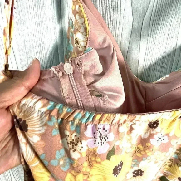 Max + Ash Floral Pleated‎ Dress Large - Picture 5 of 7